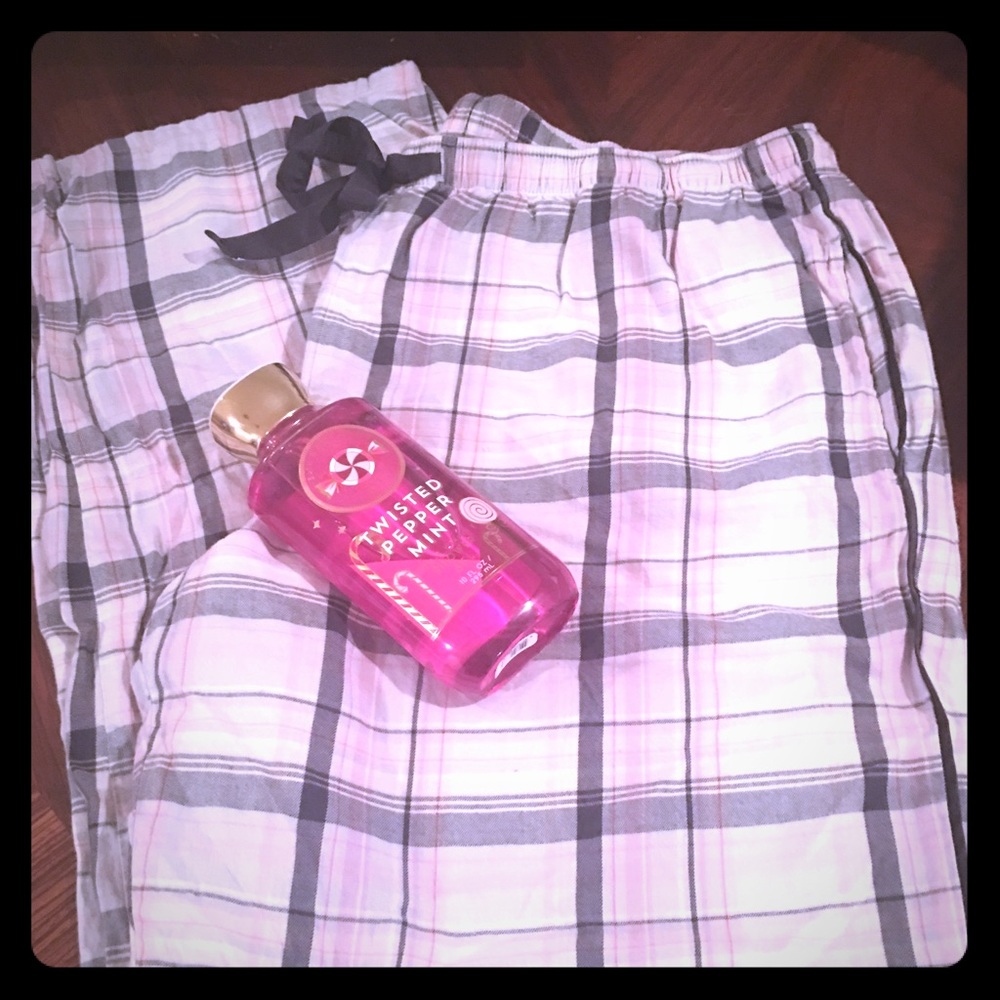 Pink pajama bottoms